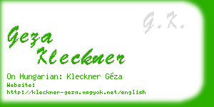 geza kleckner business card